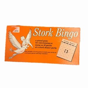 1970 Vintage Stork Bingo Baby Shower Game The Leister Game Co